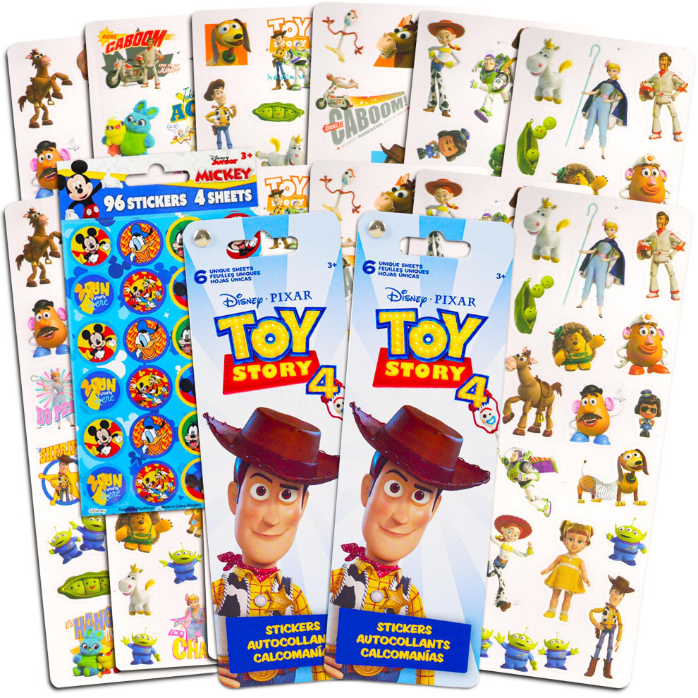 Disney Toy Story Stickers Party Favors Pack - Bundle Includes 240 Toy Story Stickers With Bonus Mickey Mouse Stickers (12 Sticker Sheets Toy Story Party Su