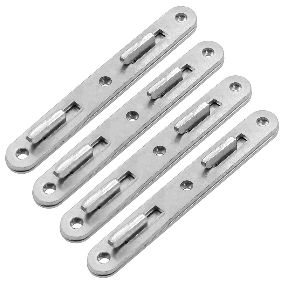 Kyuionty 4 Sets Wood Bed Rail Connecting Fittings 5 Inch Thicken Furniture Bed Hardware 779640673331