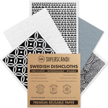 SUPERScANDI Swedish Dishcloths for Kitchen Eco Friendly Reusable Sustainable Biodegradable cellulose Sponge Swedish Dish cloths Dish Rags Washing
