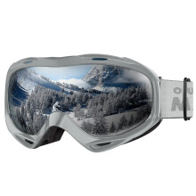 OutdoorMaster OTG Lunettes de ski Surlunettes de ski/snowboard pour hommes, femmes et jeunes Protection UV 100 % (monture contour + lentille