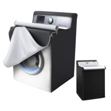 Wasmachinehoezen Geschikt voor de meeste wasmachines/drogers met bovenlader Wasmachinehoezen Waterdicht Stofdicht Zonbestendig (W27*D26*H43in zwart)