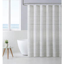 Tommy Bahama - Douchegordijn van stof Stijlvol Gestreept Badkamer Decor Haakgaten Top (Tidal Stripe Beige 72"" x 72"")