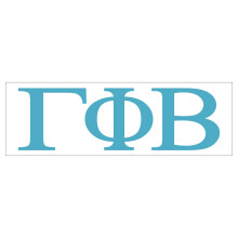 Pro-Graphx Gamma Phi Beta Griekse vrouwenclub sticker sticker 2,5 inch hoog hemelsblauw