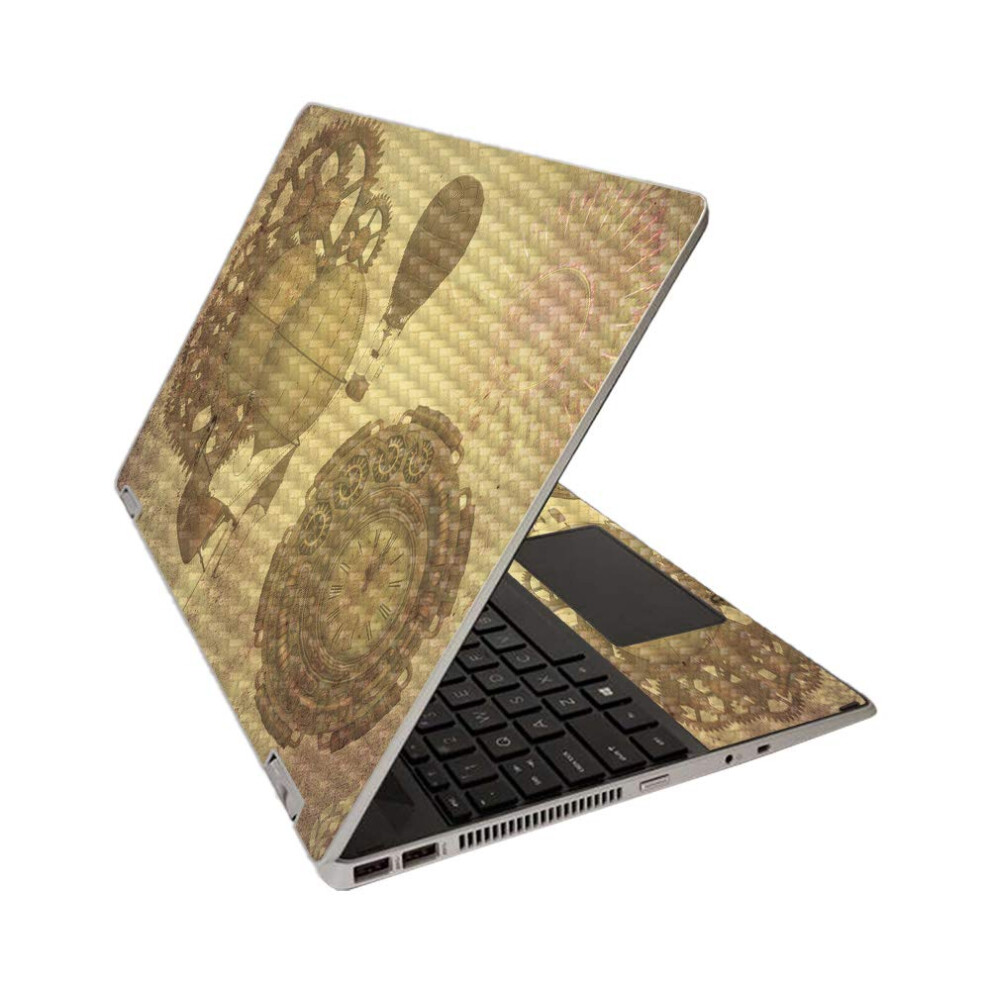 Mightyskins Carbon Fiber Skin For Hp Pavilion X360 15"""" (2020) - Steam Punk Paper | Protective Durable Textured Carbon Fiber Finish | Easy To Apply 705675706041