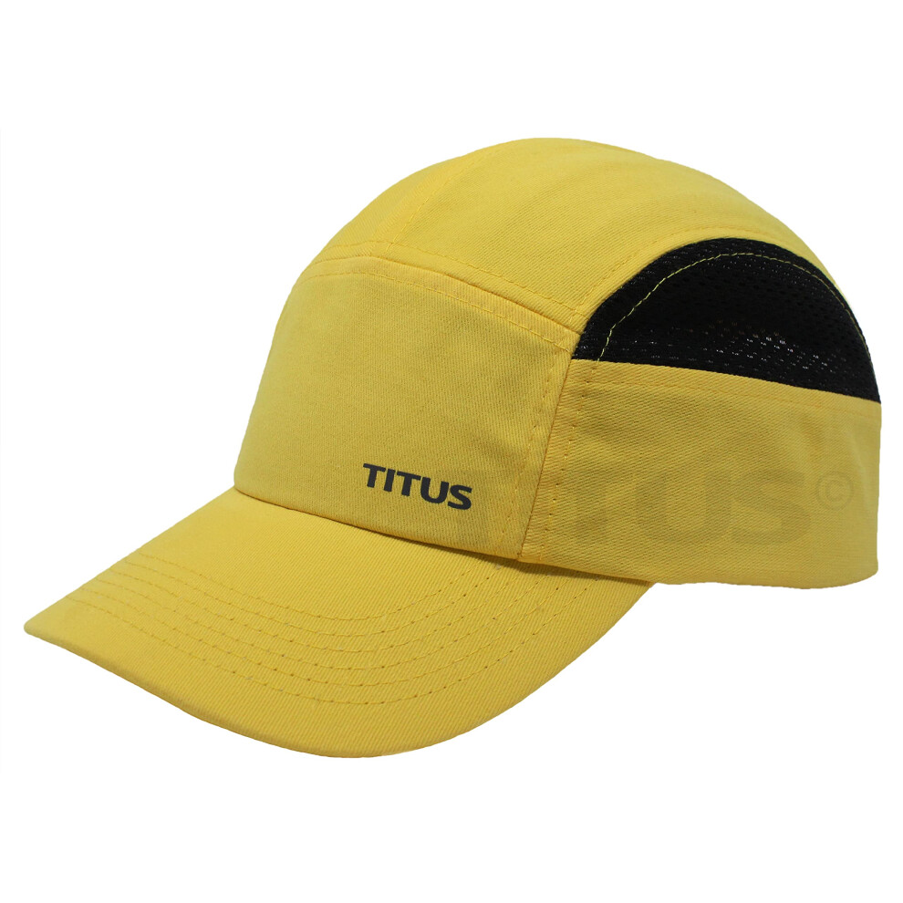 Titus Lightweight Safety Bump Cap - Baseball Style Protective Hat (Yellow Vented) 810035981287