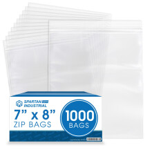 Spartan Industrial - 7 X 8 (1000 stuks) 2 Mil Doorzichtige, hersluitbare plastic polyzakken met ritssluiting en hersluitbare ritssluiting