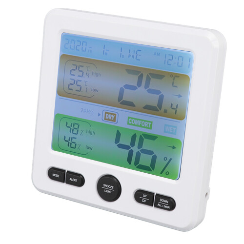 Termômetro e higrômetro digital com display multimodo e alarme inteligente para melhor controle da qualidade do ar interno. 2