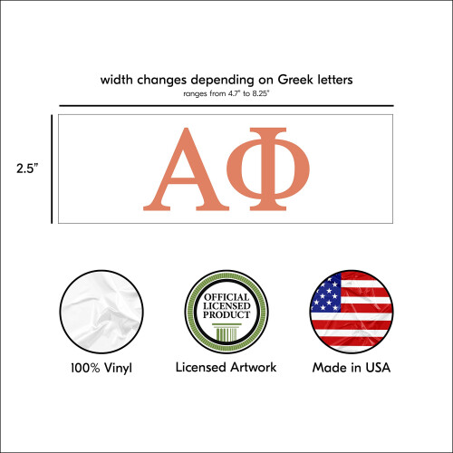 Pro-Graphx Alpha Phi gr?sk Sorority Sticker Decal 2,5 tommer h?j koral 1