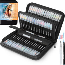 Creativepeak Watercolour Pens -kynt 72 eloisaa pehmekrkist vritysmerkki 4 sekoitussiveltimell Vesivriharjakynsarja kalligrafiaan kirjaimien