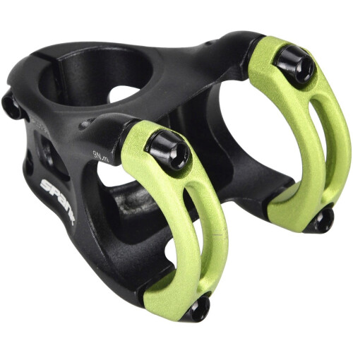 SPANK Split 35 Enduro Trail Shotpeen Anodized Bicycle Stem Black/Green 45mm