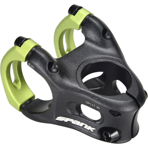 SPANK Split 35 Enduro Trail Shotpeen Anodized Bicycle Stem Black/Green 45mm 2