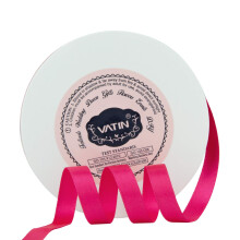 VATIN Satijnen Lint, 9 mm Breed x 50 Yards Schokkend Roze Dubbelzijdig Polyester Lint voor Cadeaus, Bruiloften, Knutselen
