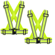 IDOU High Visibility Sikkerhedsvest (2PACK)|Reflekterende l?bet?j til g?ende cykling Konstruktion Motorcykel|M?nd Kvinder (2 XXL-gule)