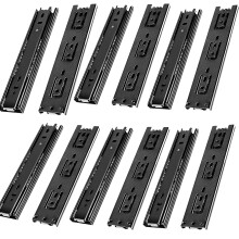 ZOENHOU 6 par 8 tommer skuffesl?der Heavy Duty metal st?lkuglelejer Sidemonteret skuffeslider Whisper Quiet Black Furniture
