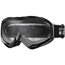 OutdoorMaster OTG Ski Goggles - Over Glasses Ski/Snowboard Goggles for Men Women & Youth - 100% UV Protection (Black Frame + VLT 99% Clear Lens)