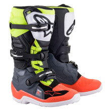 Botas Alpinestars Tech 7S Gris Oscuro/Rojo Fluo/Amarillo Fluo Talla 03