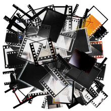 100 Sheets Retro Camera Film Sticker Decorative Filmstrip Scrapbook Sticker Photo Frame Sticker for Cinema Decoration Film Festival Poster DIY Photo