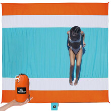 SUN NINJA Zandvrij Stranddeken - Lichtgewicht & Sneldrogend Strandmat met Reiszak (10'x9')