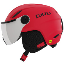 Giro Buzz MIPS Casque de ski pour enfants  Casque de snowboard avec cran/visire intgr  Rouge vif mat  Taille S (52-55,5 cm)
