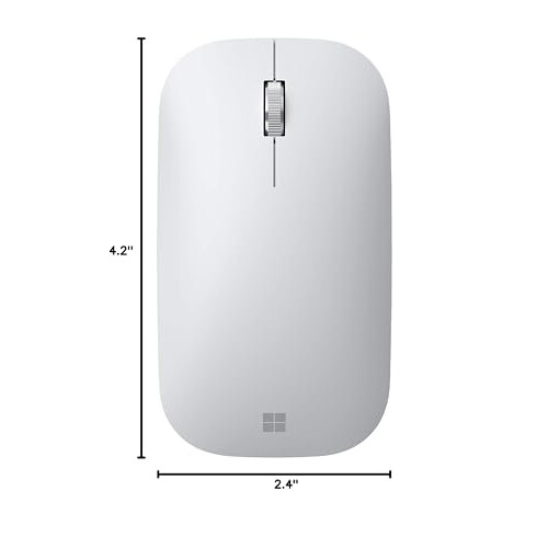 Microsoft Microsoft Modern Mobile Mouse - Glacier - Comfortable Right/Left Hand Use with Metal Scroll Wheel Wireless Bluetooth for PC/Laptop/Desktop works w 2