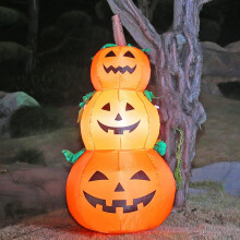 Pumpkin Decoration, Halloween Inflatable with LED Lights, for Indoor Outdoor Festival Party, Polyester Cloth, Animated Features