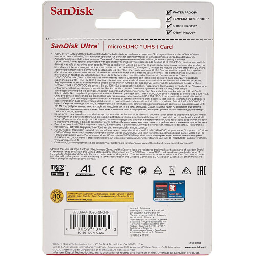 SanDisk SanDisk 32GB Ultra microSDHC 120MB/s A1 Class 10 UHS-I 2