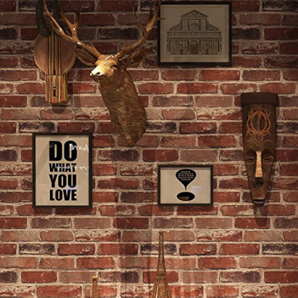 Peel And Stick Rustic Red Brick Wallpaper, Self-Adhesive Wallpaper, Vinyl Waterproof Vintage Wallpaper, Self-Sticking Wallpaper, Contact Paper For 784142913939
