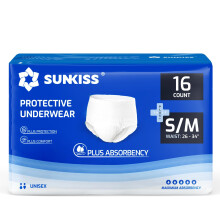 SUNKISS TrustPlus Incontinence and Postpartum Underwear for Men and Women, Disposable Protective Underwear with Overnight Comfort Absorbency, Lea