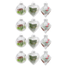 Glass Snowflake Ornaments Fillable Plastic Baubles Durable PET Craft Hanging Balls With Hooks For Christmas Wedding Home Office Decor