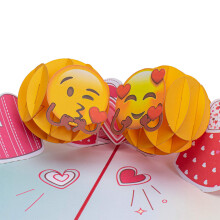 Paperinen rakkaus ystvnpivkortti 3D Love Emojit Pop Up -korttilahja syntympivn vuosipivksi itienpivksi kaikkina tilaisuuksissa - 5"" x 7""""
