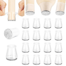 Aneaseit Chair Leg Floor Protectors - 1 1/8"" x 16 pcs Clear - Felt Bo