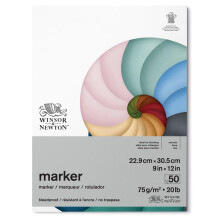 Winsor & Newton Klassiek, bloedvrij markeerblok, 9"" x 12"""", 50 vellen, 75 GSM