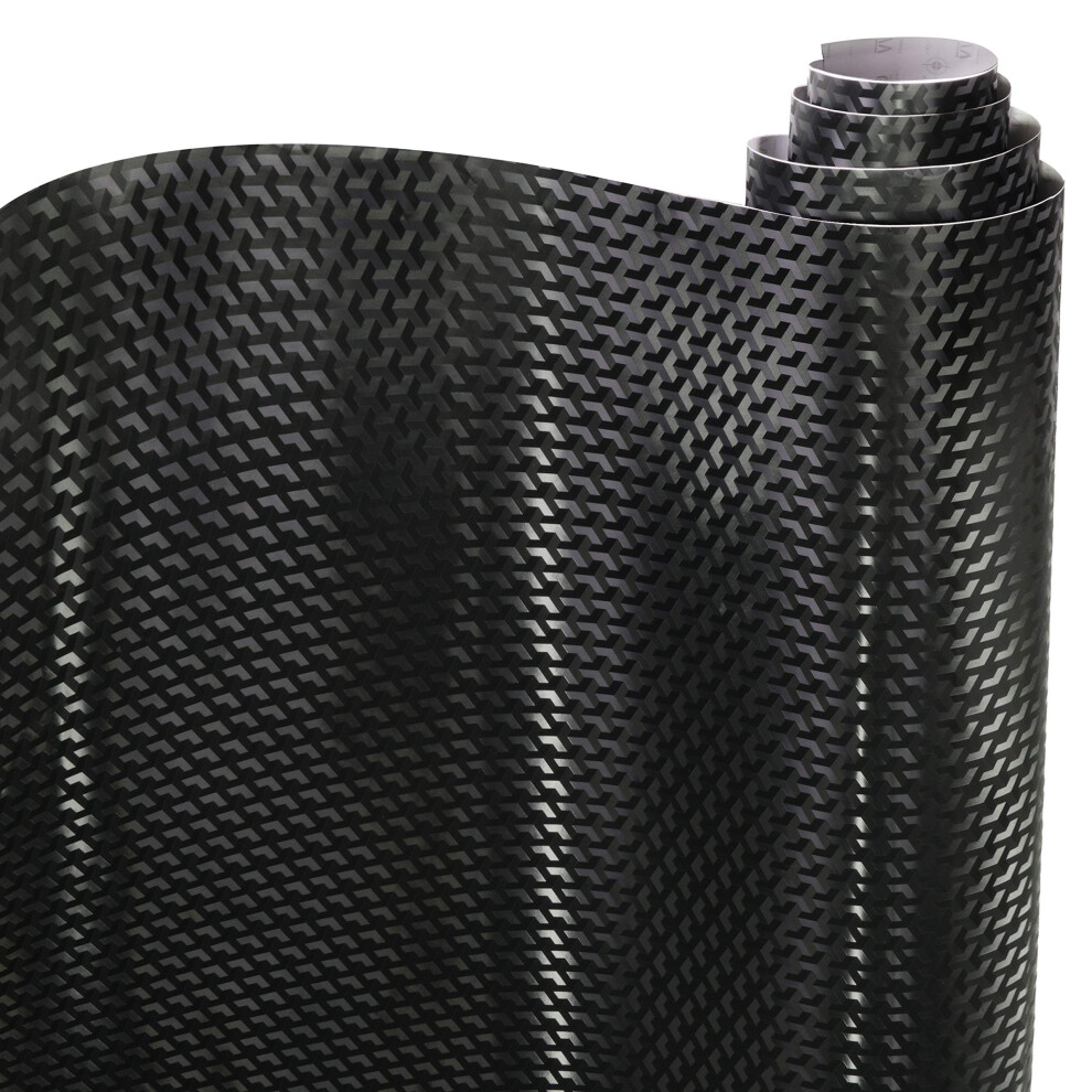Vvivid+ Designer Triangle Carbon Fiber Vinyl Wrap (1.5Ft X 5Ft) With Air Release Black 628856036143
