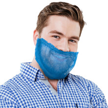 Reti per barba usa e getta blu EZGOODZ da lavoro da 18 pollici. Confezione da 100 copribarba usa e getta in polipropilene per uomo. Protezioni pe