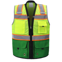 Shine Bright sikkerhedsvest - h?j synlighed med reflekterende stropper og lommer - Premium bl?d holdbar og ?ndbar - ANSI KLASSE 2 (st?rrelse lill