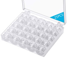 Eoehro 25 Stück Spulen für Nähmaschine Sa156, Spulen, Klasse 15, Nähzubehör, Kunststoffspule mit Etui (1 Box)