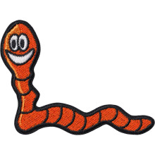 Woodword The Worm - 3,5"""" Broderad Iron on Patch