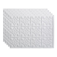 FASDE Tradycyjny styl/wzór 1 dekoracyjny panel winylowy 18 cali x 24 cale w kolorze białym błyszczącym (5 szt.)