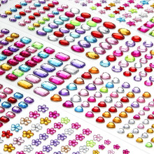 1200+ PCS Rhinestone Stickers,Self Adhesive Gem Sticker Bling Jewels for DIY Craft Nail Body Makeup Festival, 14 Sheets Jewels Stickers for Card
