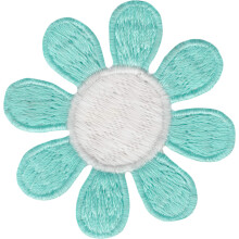 Daisy Flower - kricka med vit mitt - 2"""" - Broderad lapp eller sy p lapp