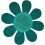 Fleur de marguerite - Sarcelle avec centre blanc - 2""  - Fer brod ou cousu sur patch 2