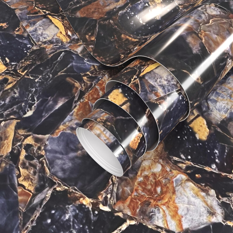 Viopvery Marble Contact Paper,15.7"X393" Blue Marble Wallpaper, Peel And Stick Wall Paper, Waterproof, Easily Removable Self-Adhesive Film Wall Coveri 771077008359
