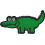 Adorable alligator vert - 3,5""  Fer brod sur patch 1