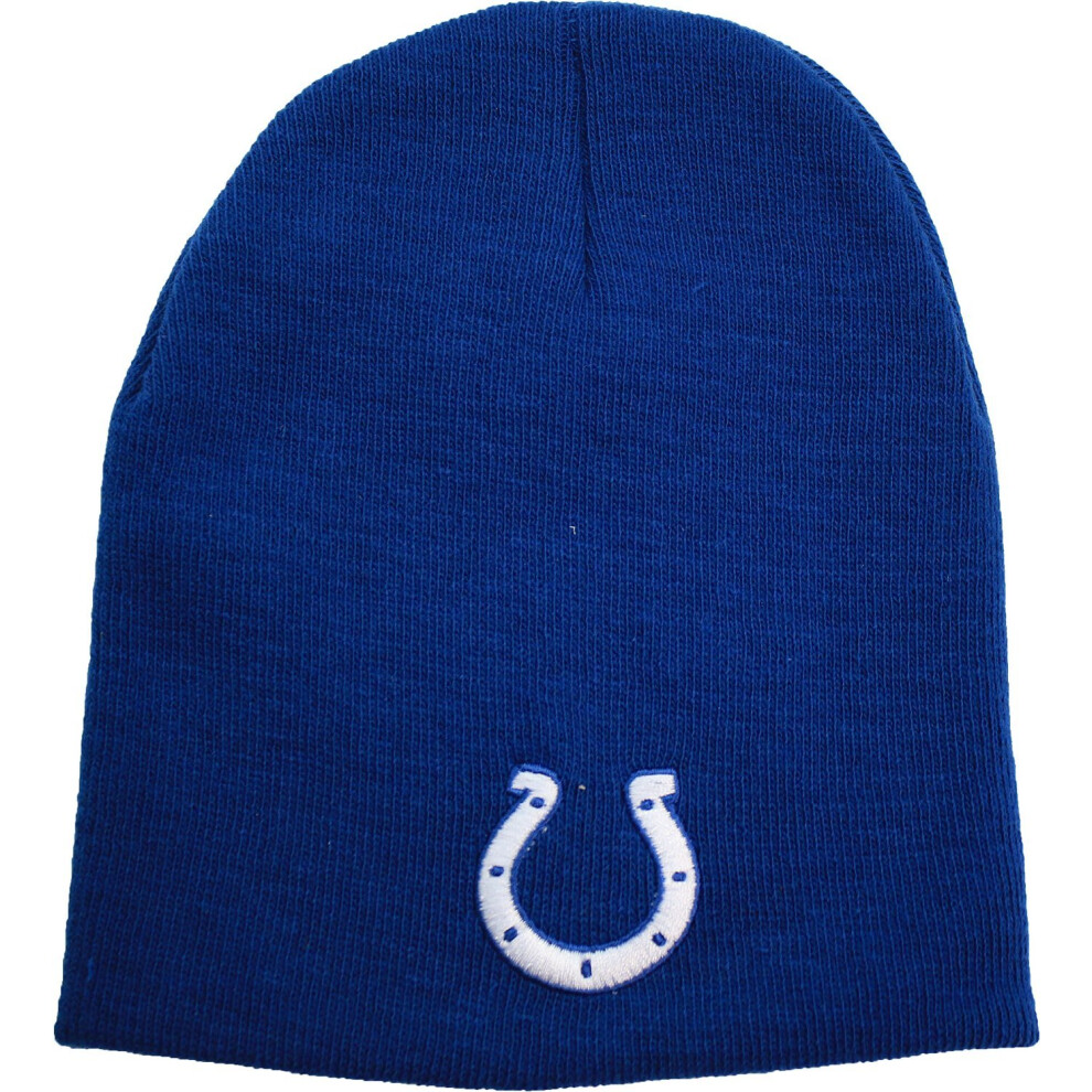 Reebok Indianapolis Colts Child/Kid's Cuffless Beanie Hat - Nfl Youth Knit Skull Cap Blue