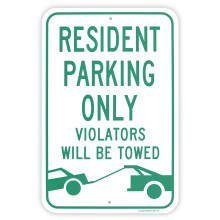 Schild Groes Anwohnerparken, nur Verste werden abgeschleppt, 45,7 x 30,5 cm, reflektierendes Schild aus 0,040-Aluminium, rostfreies Aluminiu