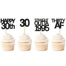 Keaziu 48 Pack Black Straight Outta 1995 Cupcake Toppers Dekorace na oslavu 30. narozenin