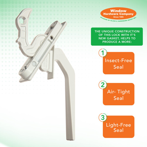 Window Hardware Co - Double Dent Sash Lock (Comes with Screws White) 2