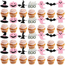 42 Pices Rose Halloween Cupcake Toppers Halloween Baby Shower Dcorations Un Petit Boo Est Presque Due Baby Shower Effrayant Un Anniversaire Dc