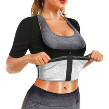DYUAI Camicia da Sauna per Donna Tuta da Sauna per Donna Allenatore in Vita Gilet da Sauna Allenamento Body Shaper Cerniera (6005-07-L)