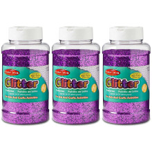 Creatieve Kunst Glitter, 1 lb. Fles, Paars, Verpakking van 3